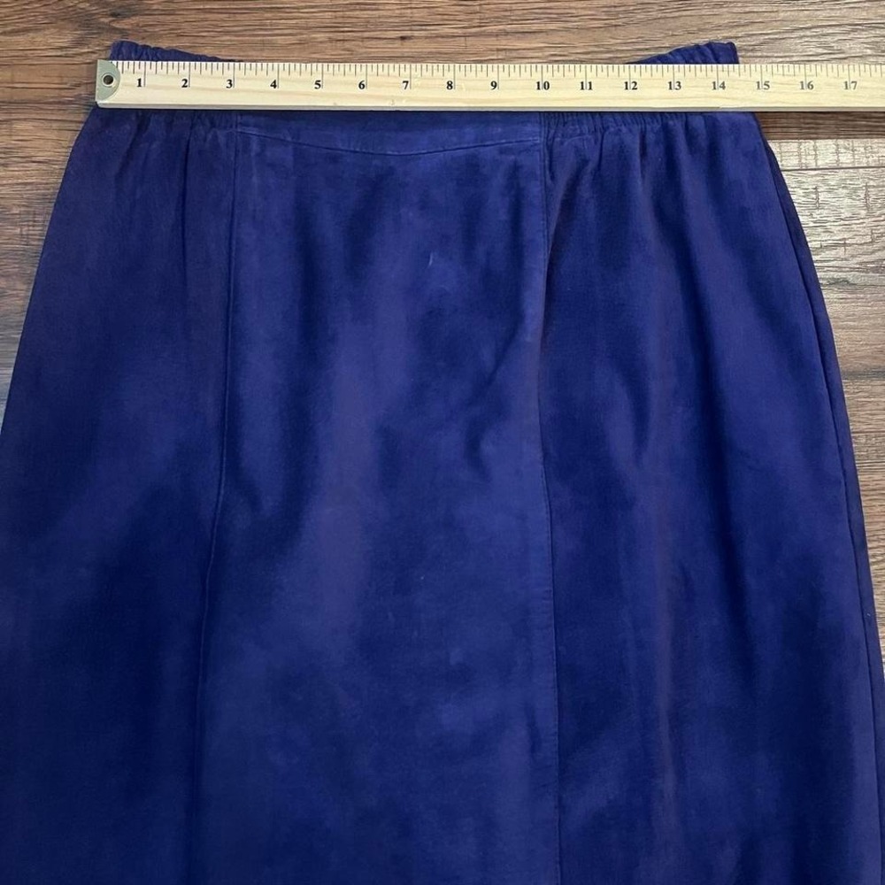 Danier Navy Blue suede Pencil Skirt - Picture 8 of 10